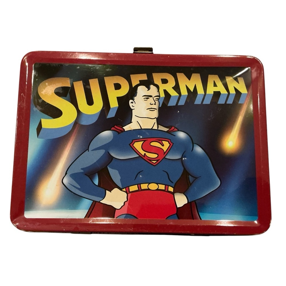 Superman metal lead safe lunch box 2009